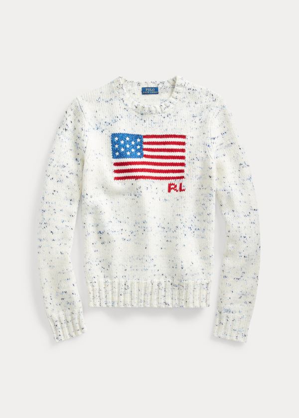 Swetry Ralph Lauren Flag Wool Sweater Damskie Kolorowe | SPNF7657