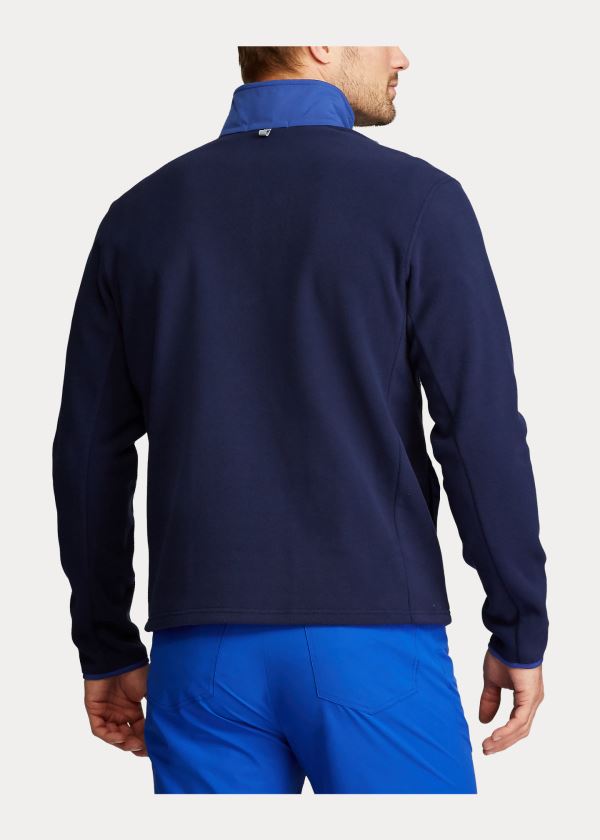 Swetry Ralph Lauren Fleece Quarter-Zip Pullover Męskie Granatowe | VPCQ5927