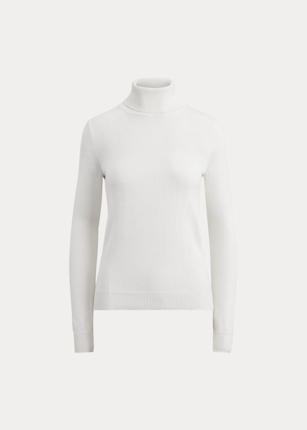 Swetry Ralph Lauren Lacquered Turtleneck Sweater Damskie Kremowe | OUVQ8123