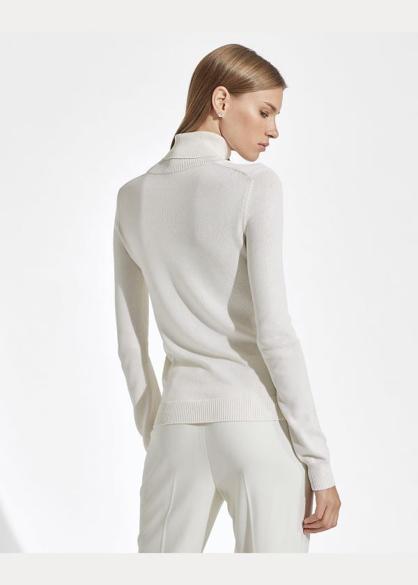 Swetry Ralph Lauren Lacquered Turtleneck Sweater Damskie Kremowe | OUVQ8123