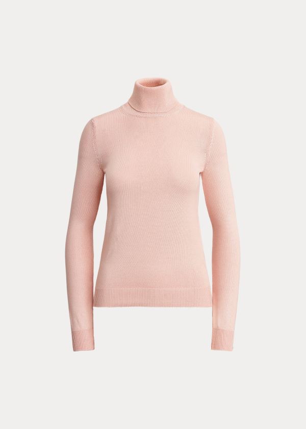 Swetry Ralph Lauren Lacquered Turtleneck Sweater Damskie Głęboka Różowe | ZGJP3143