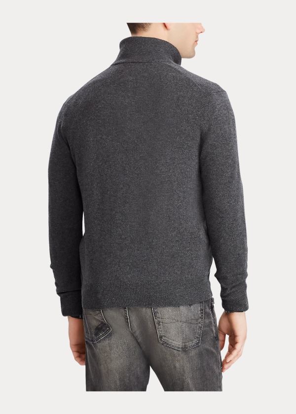 Swetry Ralph Lauren Merino Quarter-Zip Sweater Męskie Szare | HQSC1990