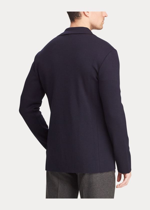 Swetry Ralph Lauren Merino Wool Cardigan Męskie Granatowe | BEEG3356