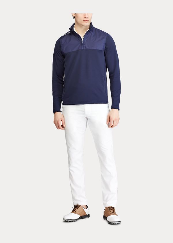 Swetry Ralph Lauren Performance Hybrid Pullover Męskie Granatowe | DPWL1391