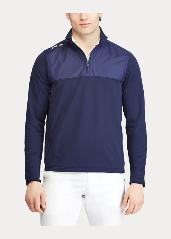 Swetry Ralph Lauren Performance Hybrid Pullover Męskie Granatowe | DPWL1391