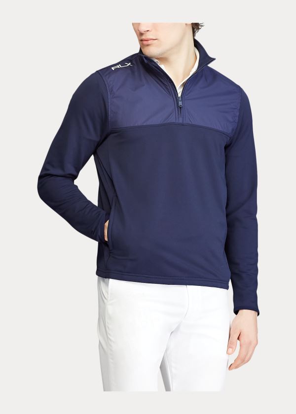 Swetry Ralph Lauren Performance Hybrid Pullover Męskie Granatowe | DPWL1391