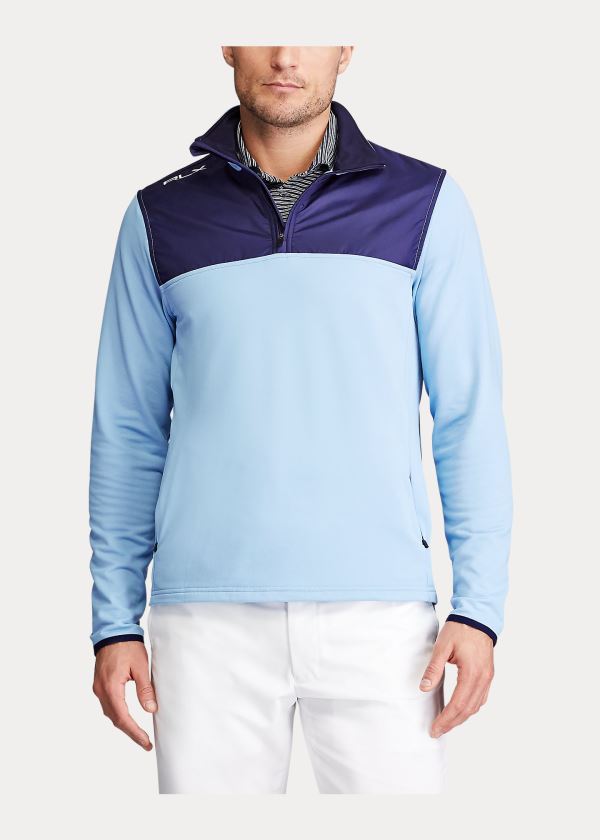 Swetry Ralph Lauren Performance Hybrid Pullover Męskie Niebieskie | THAG8032