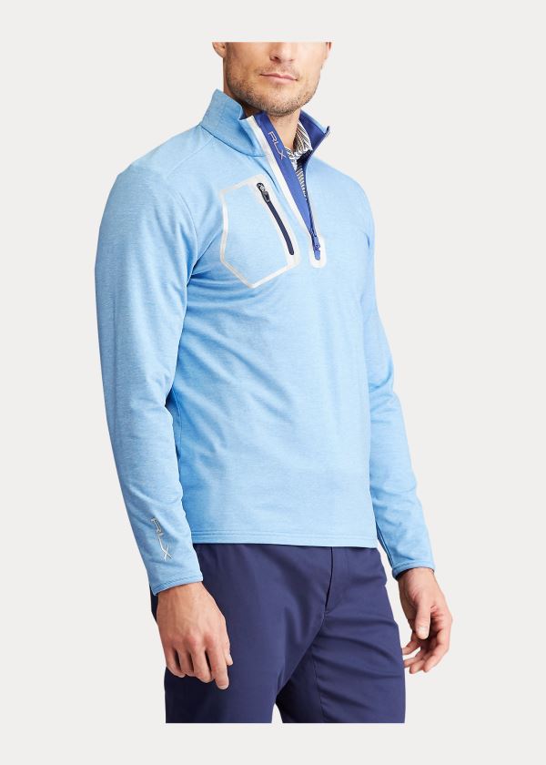 Swetry Ralph Lauren Performance Stretch Pullover Męskie Niebieskie | GDDV0025