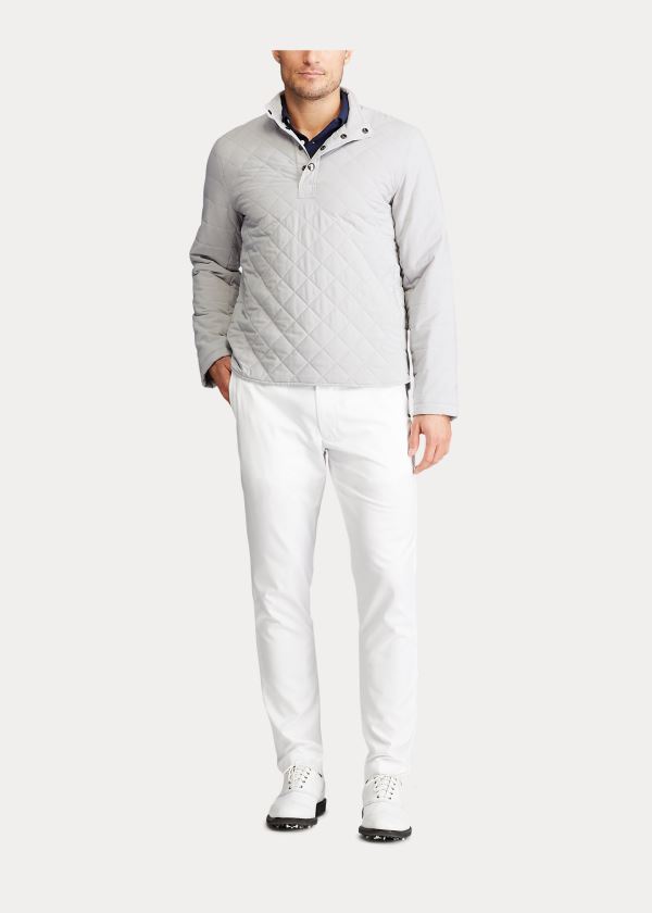 Swetry Ralph Lauren Quilted Stretch Pullover Męskie Szare | CTTK1226