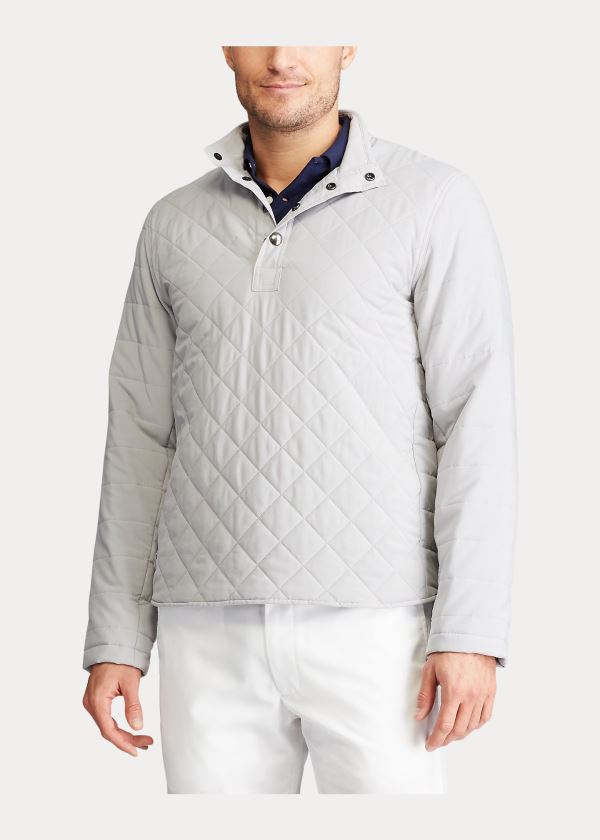 Swetry Ralph Lauren Quilted Stretch Pullover Męskie Szare | CTTK1226