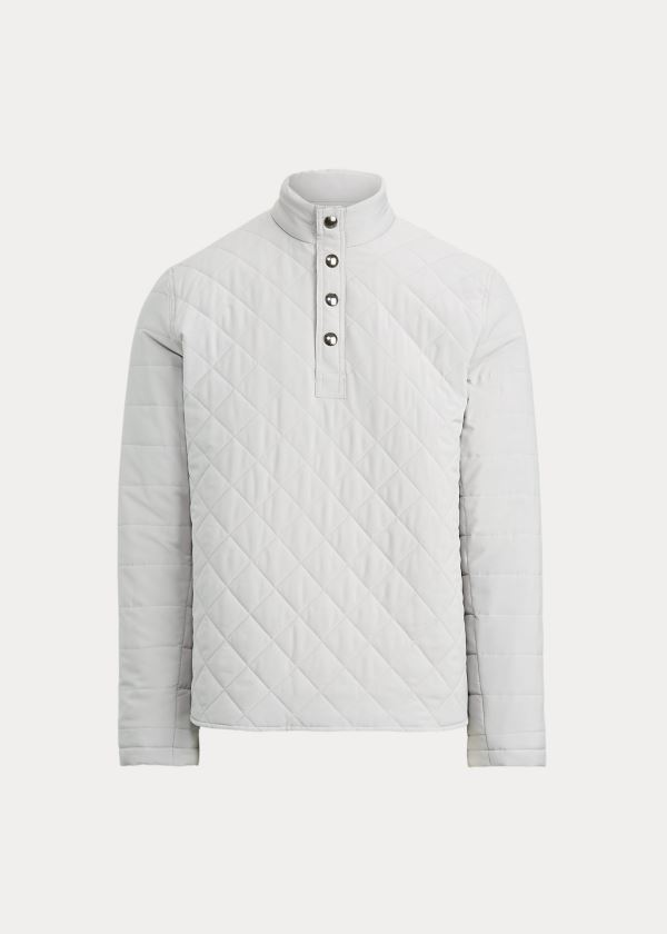 Swetry Ralph Lauren Quilted Stretch Pullover Męskie Szare | CTTK1226