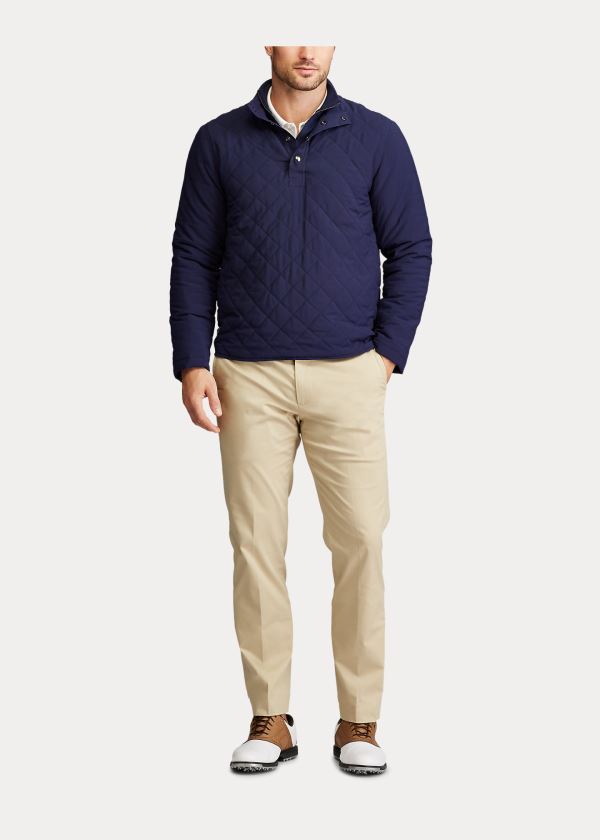 Swetry Ralph Lauren Quilted Stretch Pullover Męskie Granatowe | CLUP6351