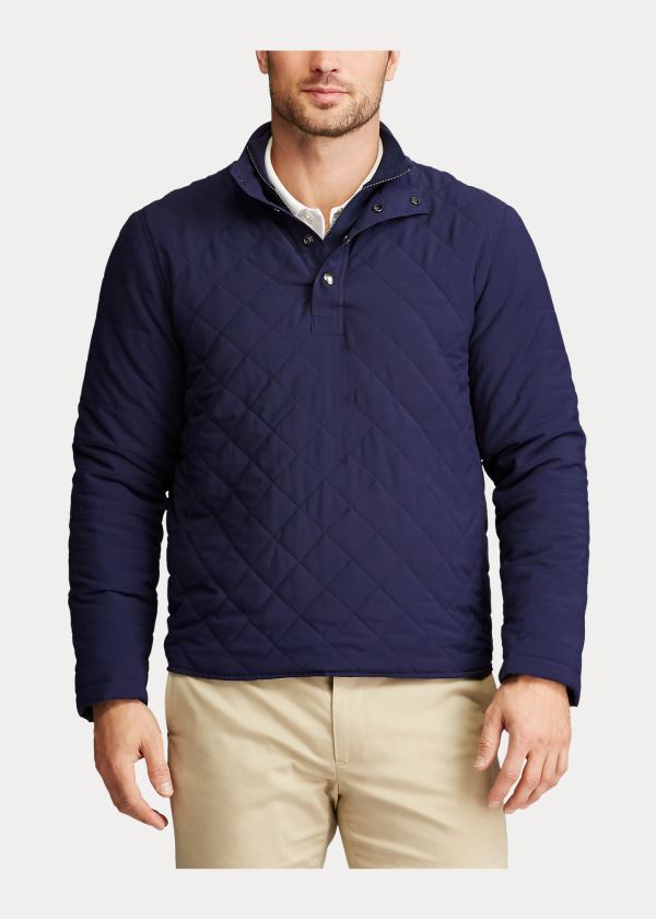 Swetry Ralph Lauren Quilted Stretch Pullover Męskie Granatowe | CLUP6351