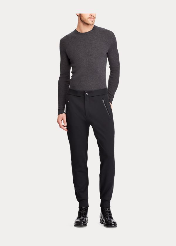 Swetry Ralph Lauren RLX Slim Ribbed Merino Sweater Męskie Szare | QJUS8315