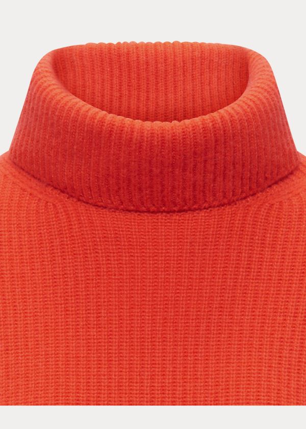 Swetry Ralph Lauren Ribbed Cashmere Turtleneck Damskie Głęboka Pomarańczowe | YCUT7619