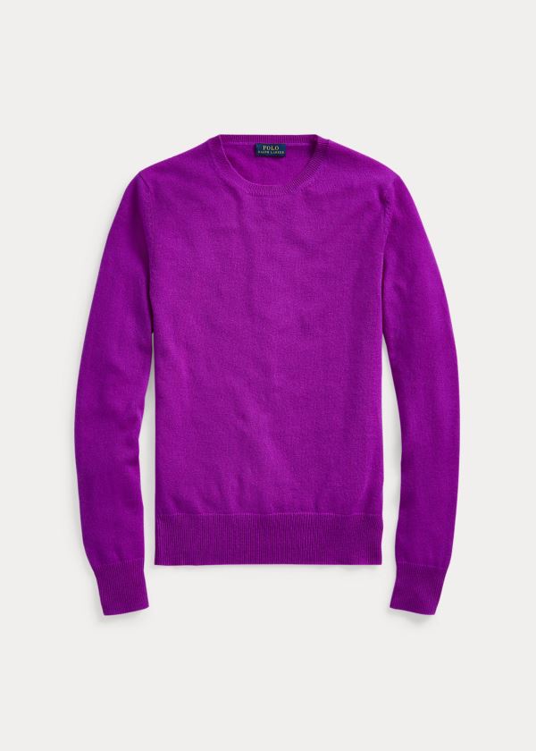 Swetry Ralph Lauren Washable Cashmere Sweater Damskie Fioletowe | QEYI8171