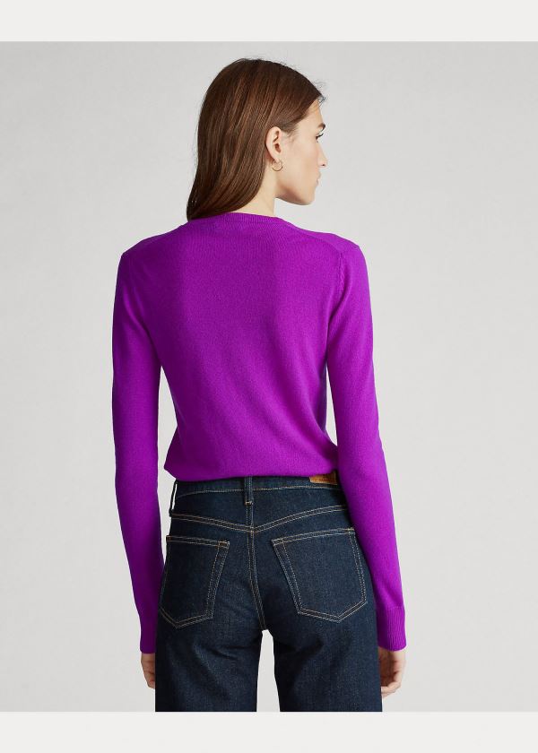 Swetry Ralph Lauren Washable Cashmere Sweater Damskie Fioletowe | QEYI8171