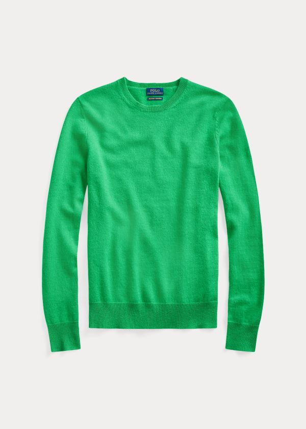 Swetry Ralph Lauren Washable Cashmere Sweater Damskie Zielone | KWLF2322