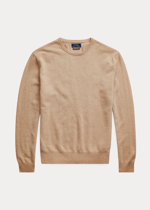 Swetry Ralph Lauren Washable Cashmere Sweater Męskie Brązowe | AAJK4083