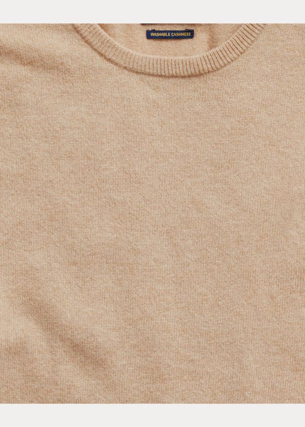 Swetry Ralph Lauren Washable Cashmere Sweater Męskie Brązowe | AAJK4083