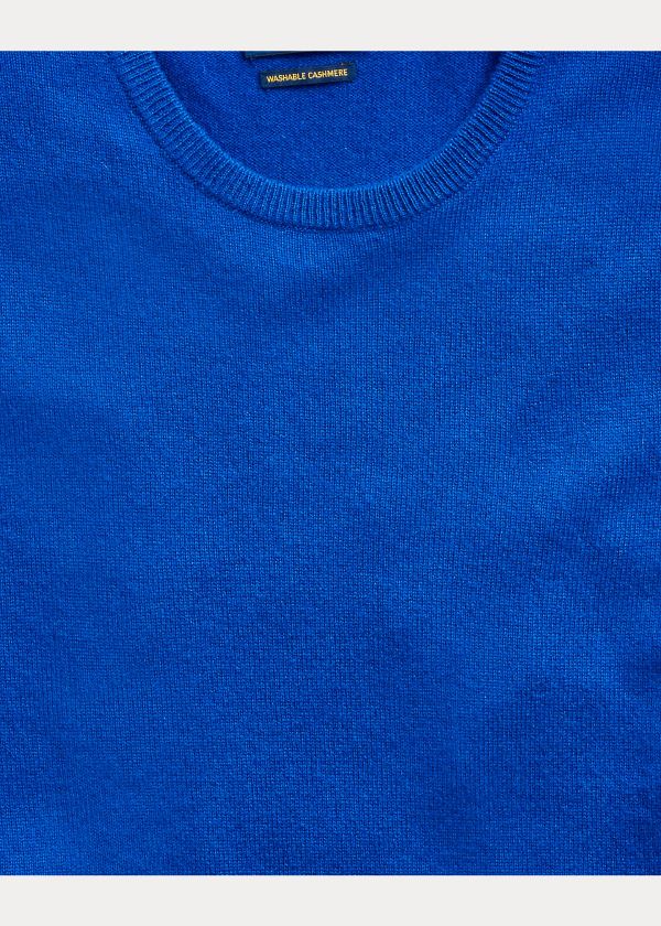 Swetry Ralph Lauren Washable Cashmere Sweater Męskie Jasny Królewski Niebieski Niebieskie | LKUN3318