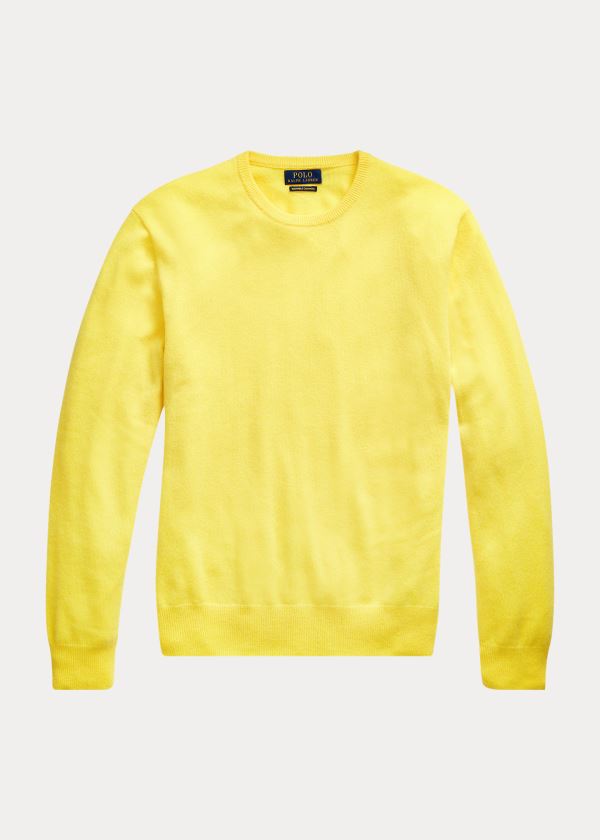 Swetry Ralph Lauren Washable Cashmere Sweater Męskie Żółte | AFUM3418