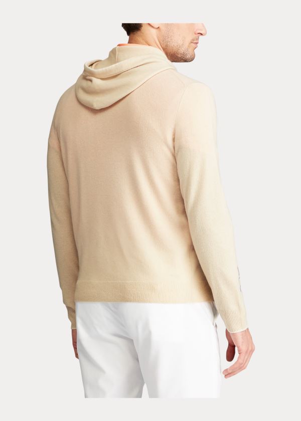 Swetry Ralph Lauren Washable Cashmere Sweater Męskie Beżowe | LDQC6521