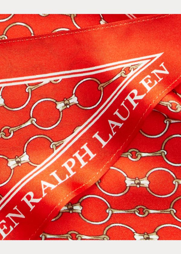 Szaliki Ralph Lauren Brooke Silk Twill Scarf Damskie Pomarańczowe | ZXSS6290