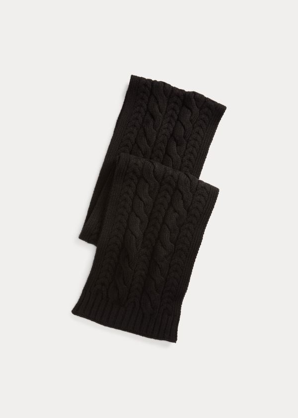 Szaliki Ralph Lauren Cable-Knit Cashmere Scarf Męskie Czarne | GELN5275