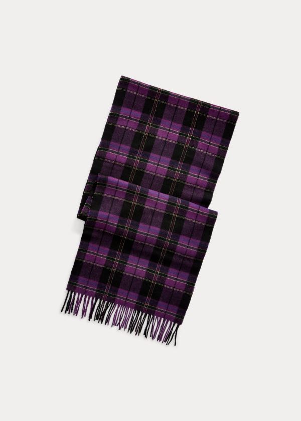 Szaliki Ralph Lauren Cashmere-Wool Scarf Męskie Fioletowe Niebieskie Zielone Żółte | TMAS7212