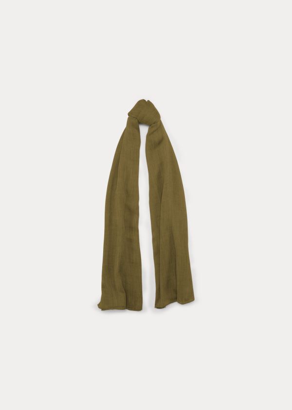 Szaliki Ralph Lauren Cashmere Scarf Damskie Oliwkowe | NJAU1482