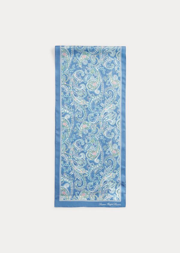 Szaliki Ralph Lauren Christina Silk Scarf Damskie Niebieskie | HIOT5706