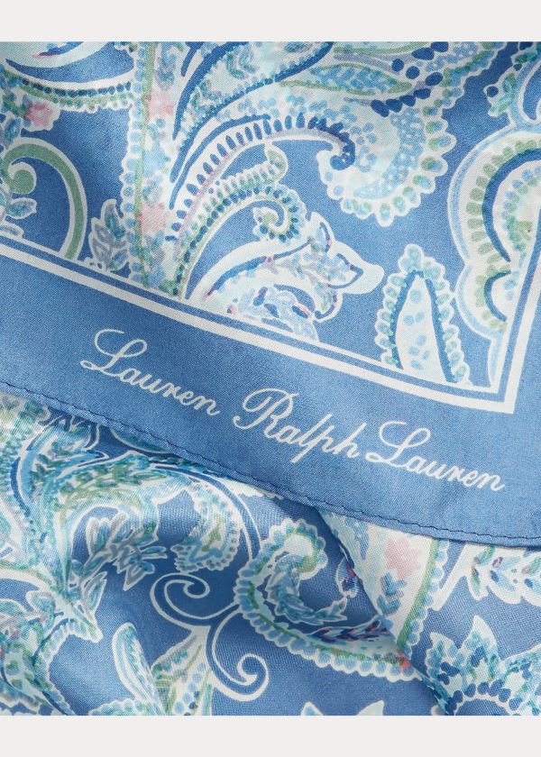 Szaliki Ralph Lauren Christina Silk Scarf Damskie Niebieskie | HIOT5706