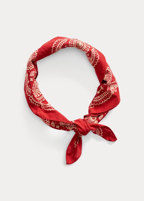 Szaliki Ralph Lauren Cotton Bandanna Damskie Czerwone | AEBK2128