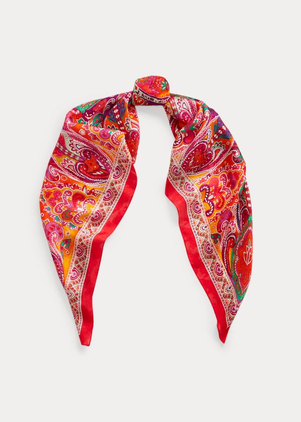 Szaliki Ralph Lauren Hayden Paisley Jacquard Scarf Damskie Kolorowe | GKJG4315