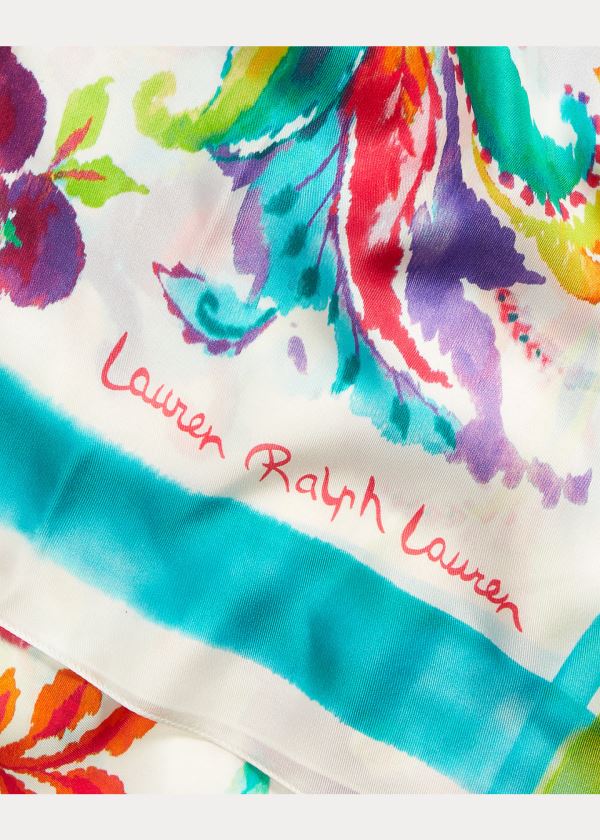 Szaliki Ralph Lauren Jessica Silk Twill Scarf Damskie Kremowe | HBZK4206