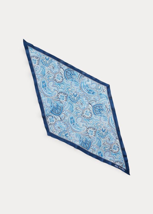 Szaliki Ralph Lauren Olivia Silk Scarf Damskie Niebieskie | FKXW7231