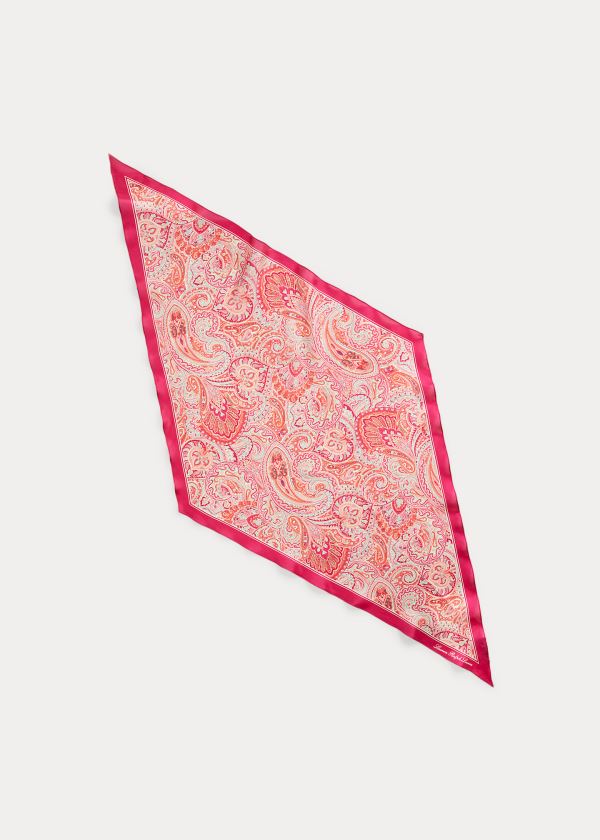 Szaliki Ralph Lauren Olivia Silk Scarf Damskie Głęboka Fuksja | KZFC2994