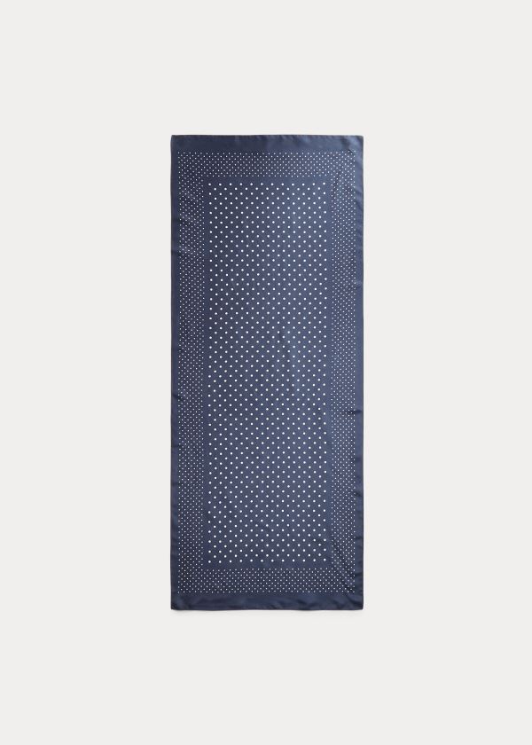 Szaliki Ralph Lauren Polka-Dot Scarf Męskie Granatowe Kremowe | MVZY7231