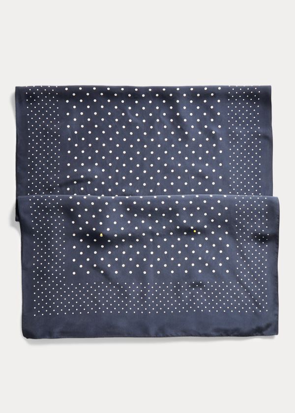 Szaliki Ralph Lauren Polka-Dot Scarf Męskie Granatowe Kremowe | MVZY7231