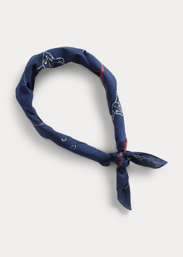 Szaliki Ralph Lauren Rodeo Cotton Bandanna Męskie Indygo Beżowe Czerwone | MRZG3529