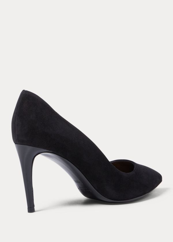 Szpilki Ralph Lauren Armissa Suede Pump Damskie Czarne | GRLA4434