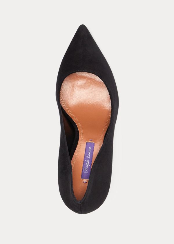 Szpilki Ralph Lauren Armissa Suede Pump Damskie Czarne | GRLA4434