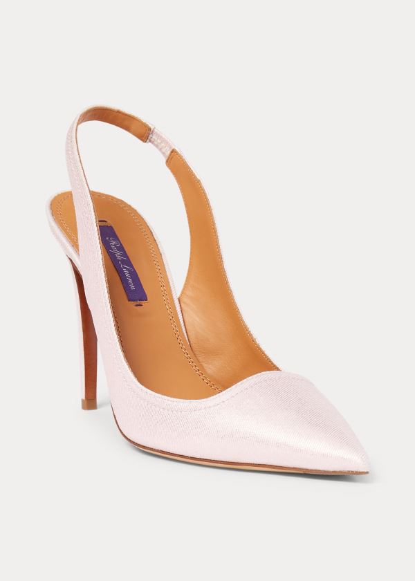 Szpilki Ralph Lauren Carley Pearlized Twill Pump Damskie Różowe | DFXC2478