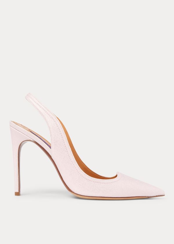 Szpilki Ralph Lauren Carley Pearlized Twill Pump Damskie Różowe | DFXC2478