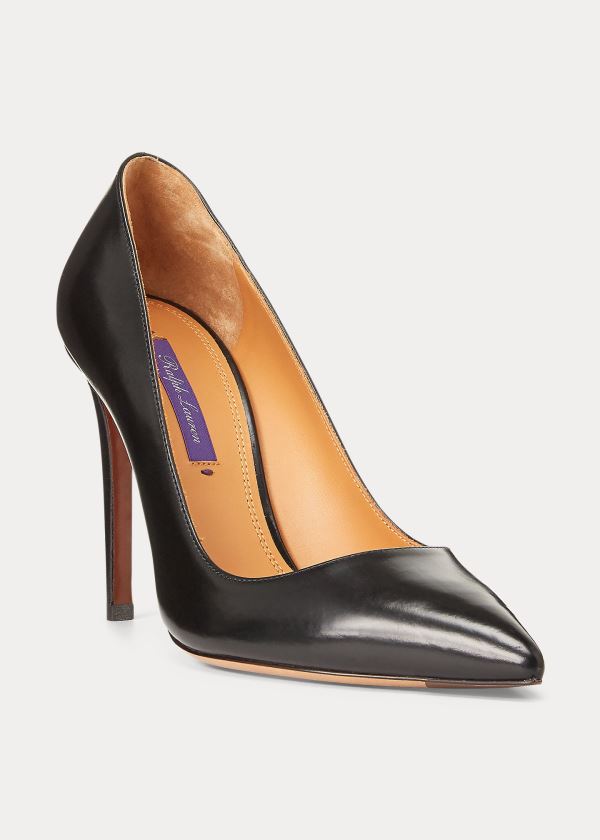 Szpilki Ralph Lauren Celia Calfskin Pump Damskie Czarne | JUHH5362