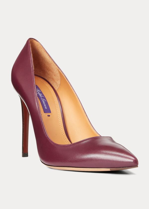 Szpilki Ralph Lauren Celia Calfskin Pump Damskie Bordowe | GDMS8015