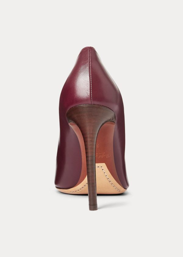 Szpilki Ralph Lauren Celia Calfskin Pump Damskie Bordowe | GDMS8015