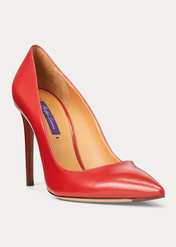 Szpilki Ralph Lauren Celia Calfskin Pump Damskie Jasny Czerwone | FSSN5112