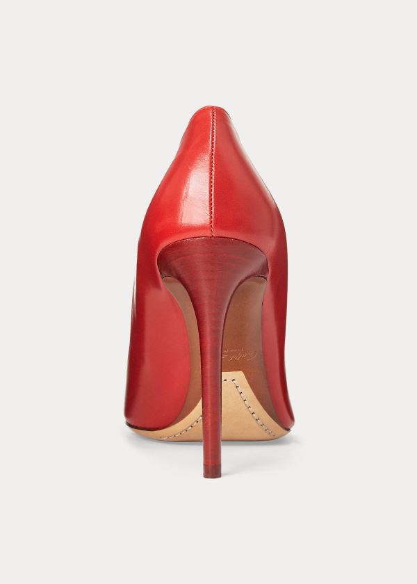 Szpilki Ralph Lauren Celia Calfskin Pump Damskie Jasny Czerwone | FSSN5112